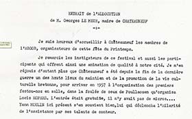 Allocution de Georges Le Meur