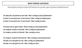 WAR VORDIG AN DOUR